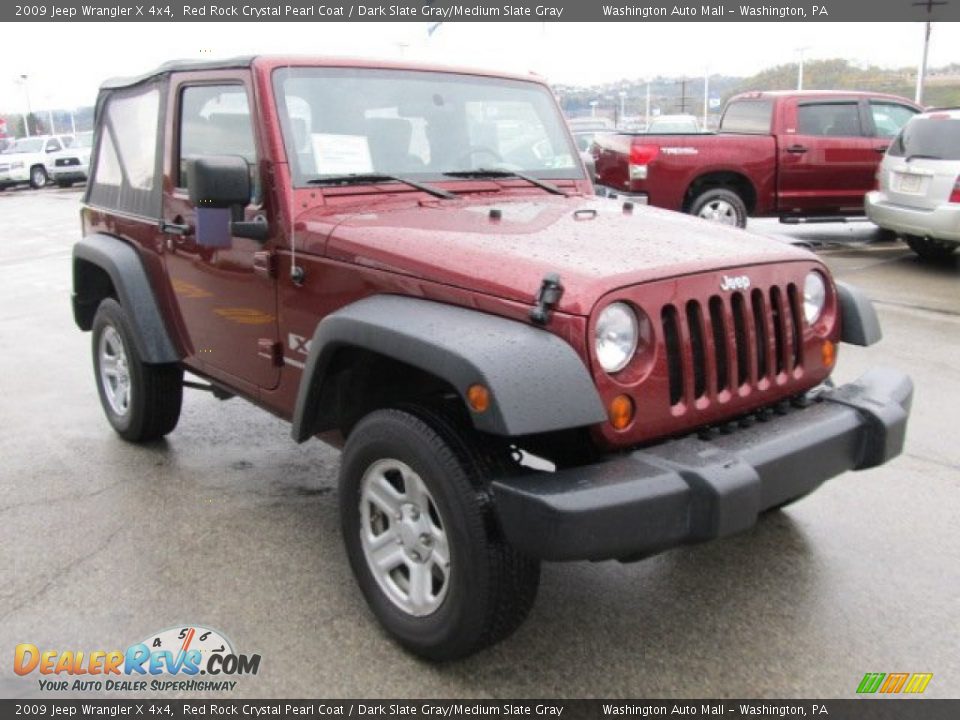2009 Jeep Wrangler X 4x4 Red Rock Crystal Pearl Coat / Dark Slate Gray/Medium Slate Gray Photo #10