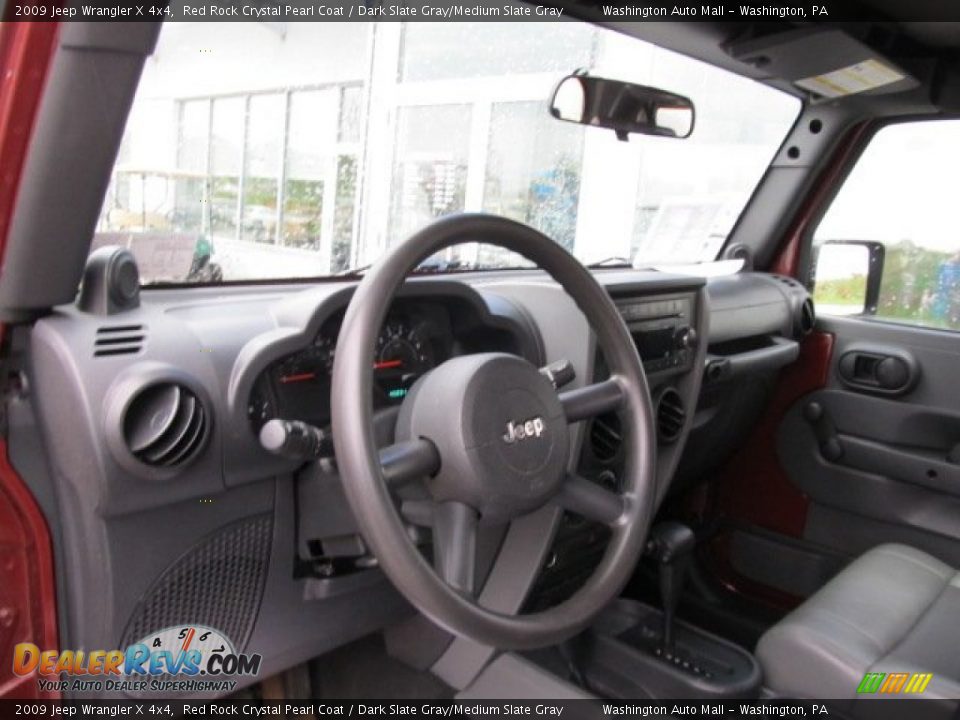 2009 Jeep Wrangler X 4x4 Red Rock Crystal Pearl Coat / Dark Slate Gray/Medium Slate Gray Photo #14