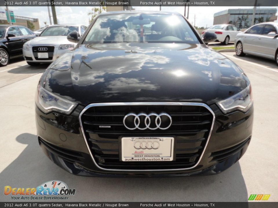 2012 Audi A6 3.0T quattro Sedan Havana Black Metallic / Nougat Brown Photo #2