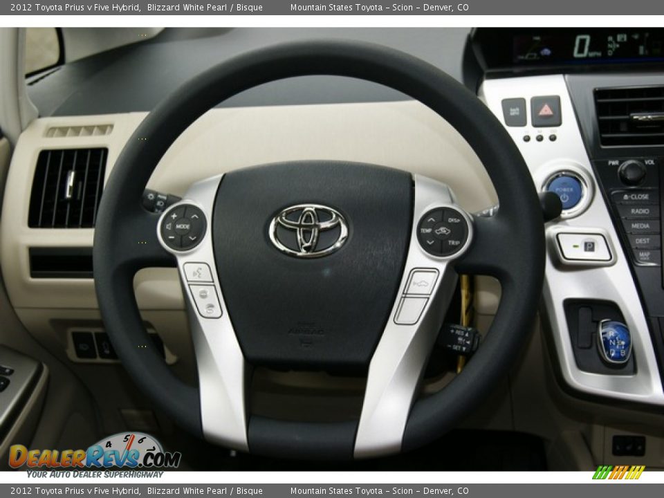 2012 Toyota Prius v Five Hybrid Steering Wheel Photo #17