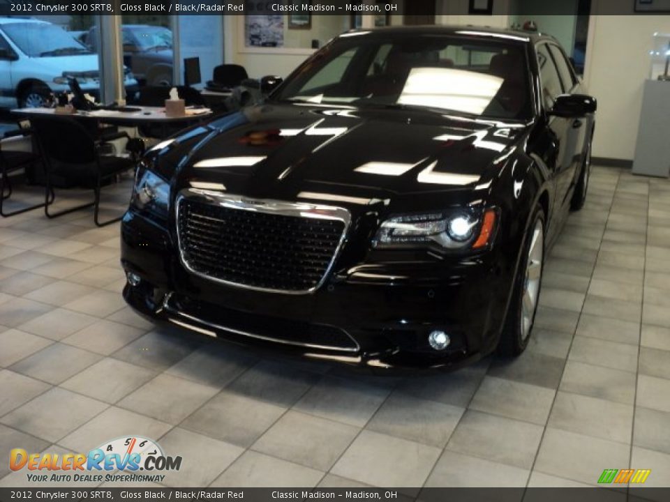 2012 Chrysler 300 SRT8 Gloss Black / Black/Radar Red Photo #1