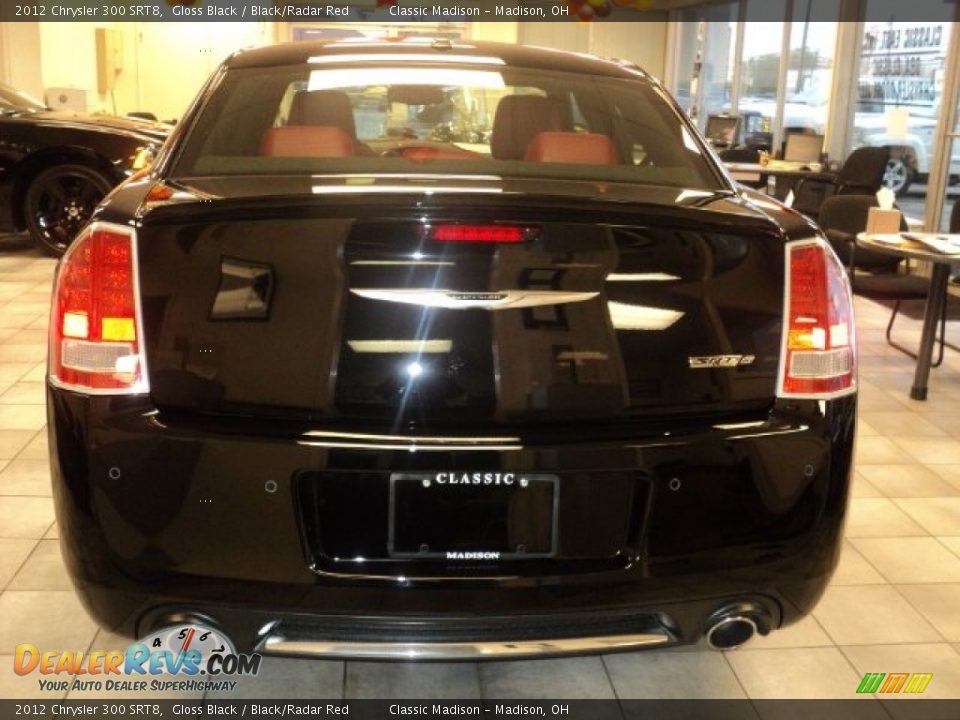 2012 Chrysler 300 SRT8 Gloss Black / Black/Radar Red Photo #4