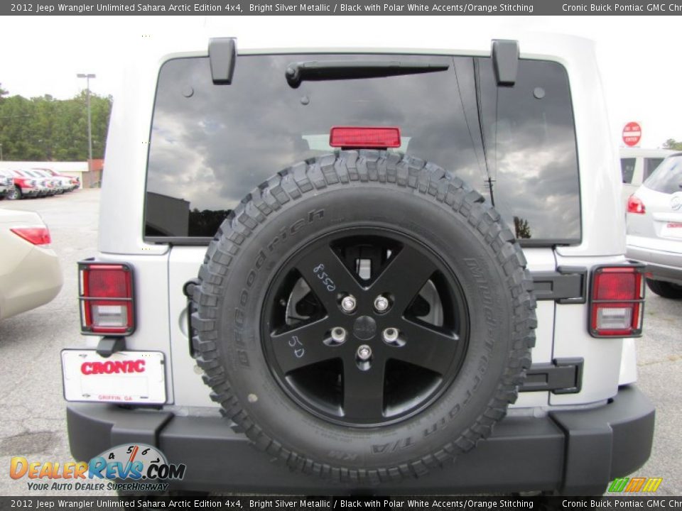2012 Jeep Wrangler Unlimited Sahara Arctic Edition 4x4 Bright Silver Metallic / Black with Polar White Accents/Orange Stitching Photo #6