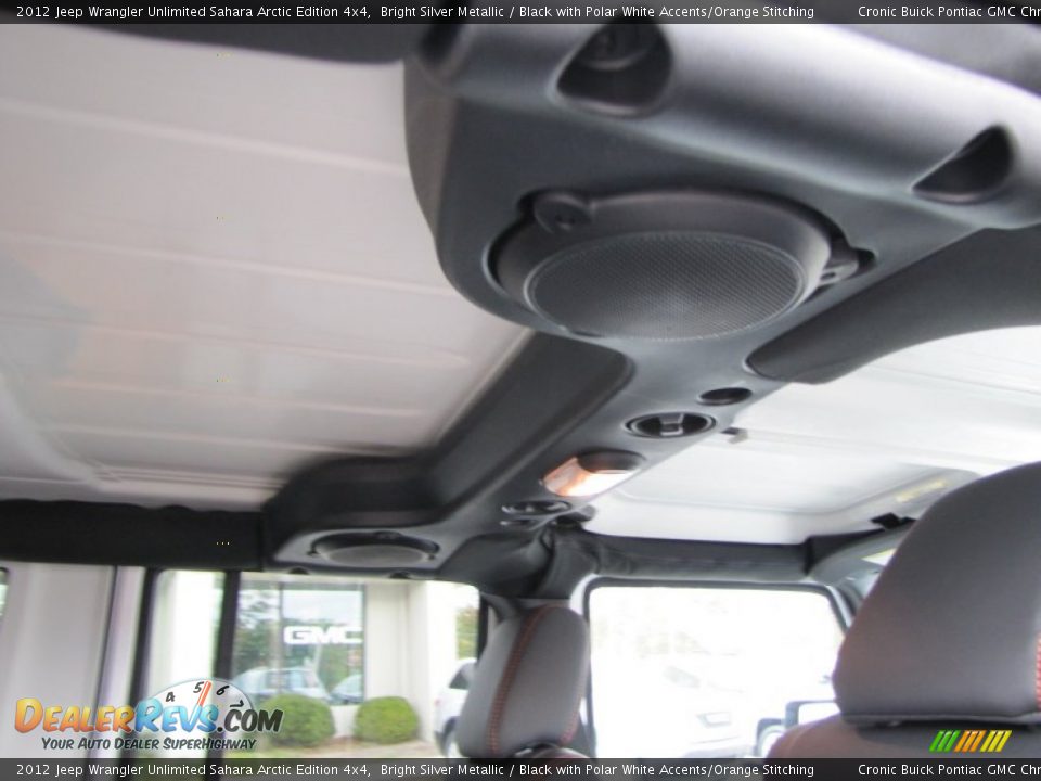 2012 Jeep Wrangler Unlimited Sahara Arctic Edition 4x4 Bright Silver Metallic / Black with Polar White Accents/Orange Stitching Photo #17