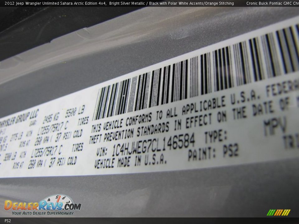 Jeep Color Code PS2 Bright Silver Metallic