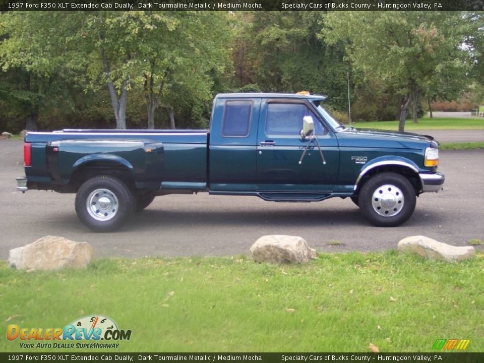 Dark Tourmaline Metallic 1997 Ford F350 XLT Extended Cab Dually Photo #11