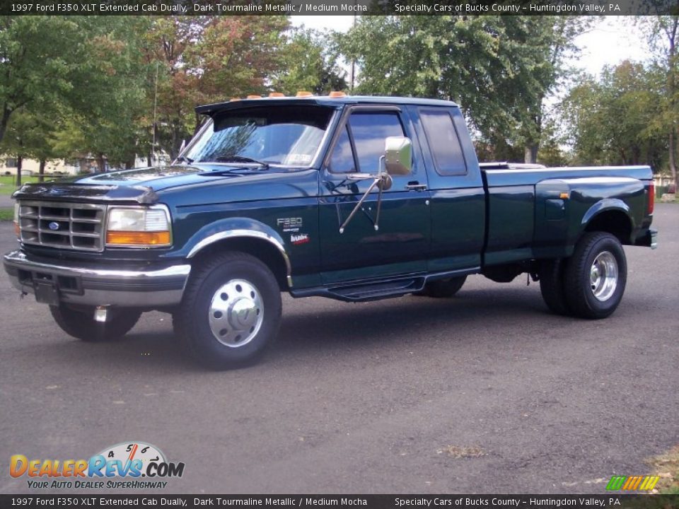 Front 3/4 View of 1997 Ford F350 XLT Extended Cab Dually Photo #15