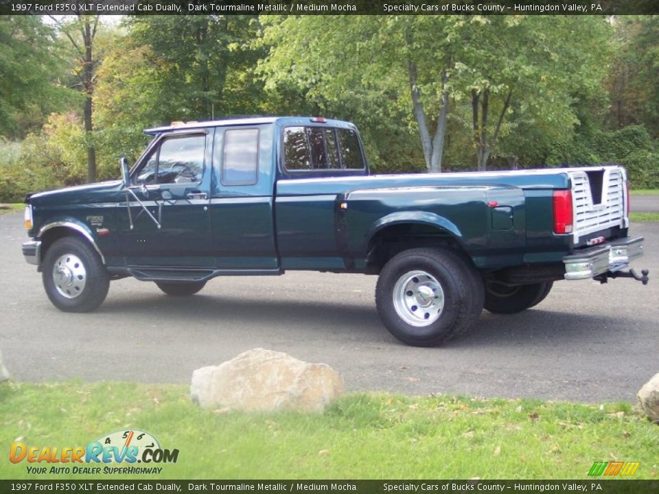 1997 Ford F350 XLT Extended Cab Dually Dark Tourmaline Metallic / Medium Mocha Photo #17