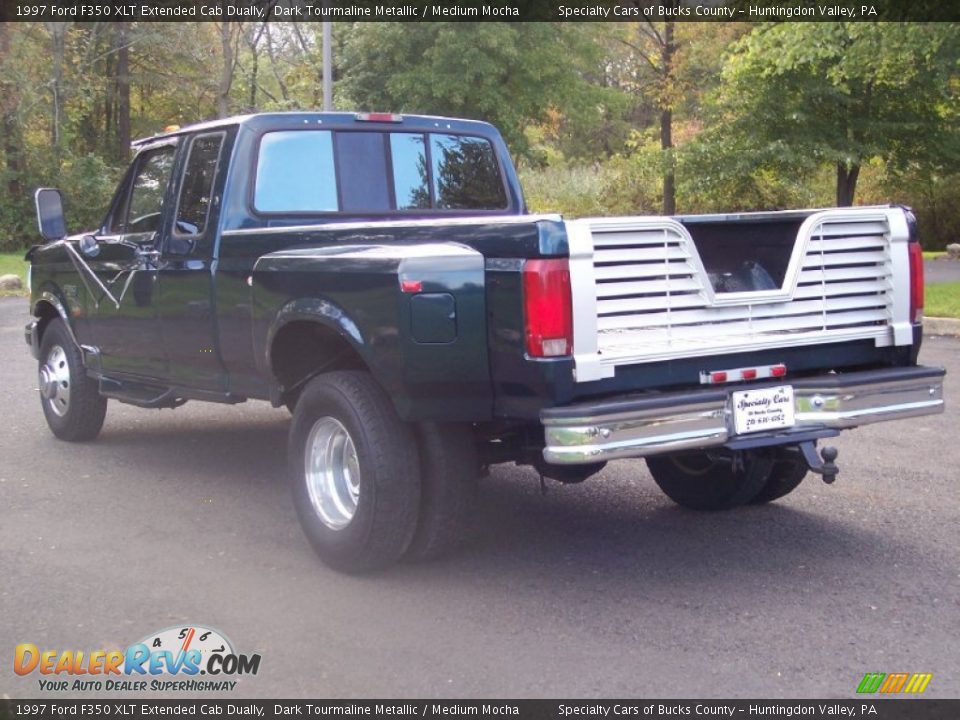 1997 Ford F350 XLT Extended Cab Dually Dark Tourmaline Metallic / Medium Mocha Photo #18