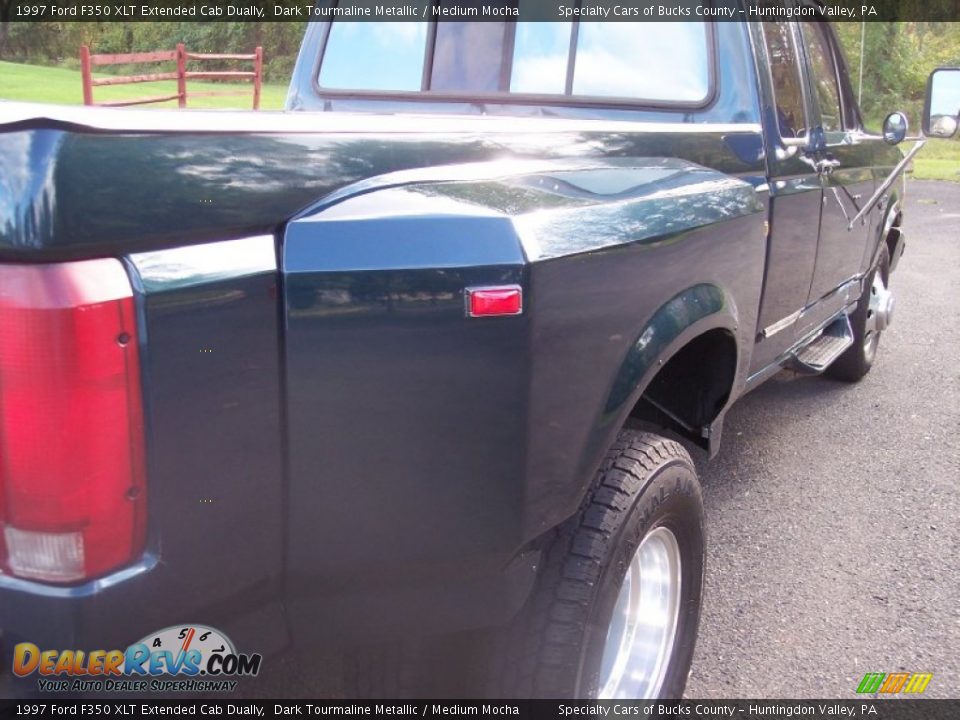 1997 Ford F350 XLT Extended Cab Dually Dark Tourmaline Metallic / Medium Mocha Photo #26