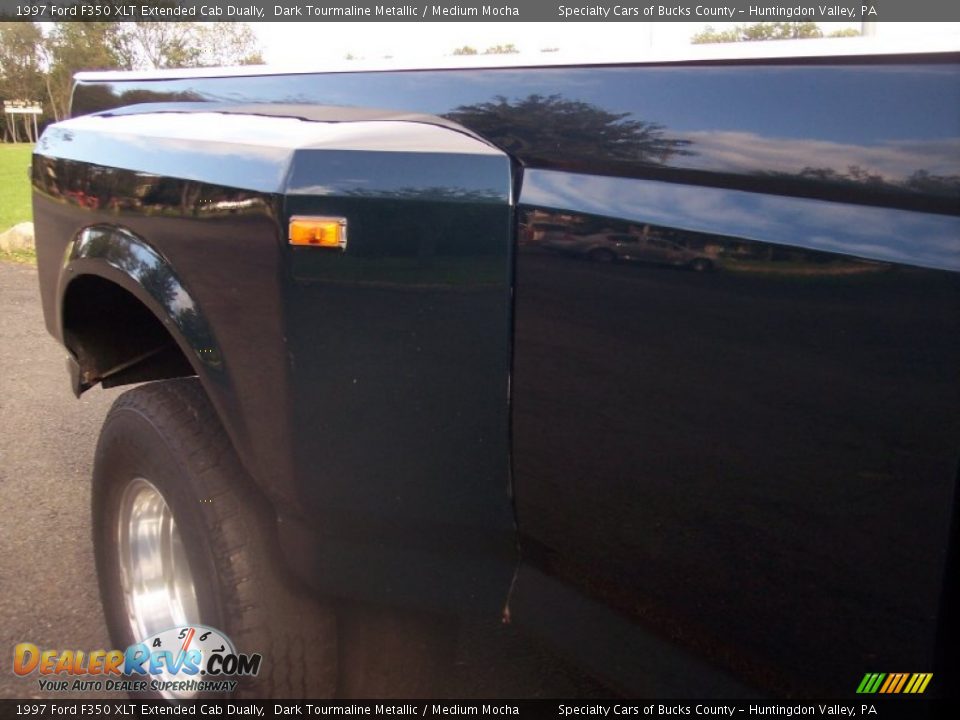 1997 Ford F350 XLT Extended Cab Dually Dark Tourmaline Metallic / Medium Mocha Photo #29