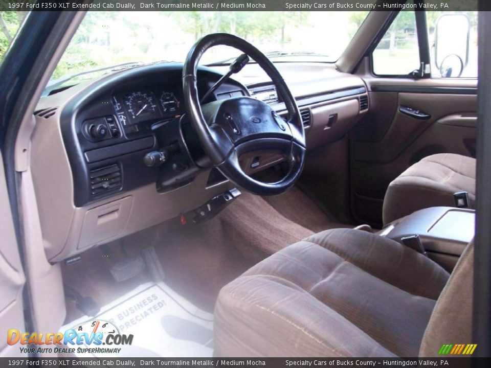 Medium Mocha Interior - 1997 Ford F350 XLT Extended Cab Dually Photo #34