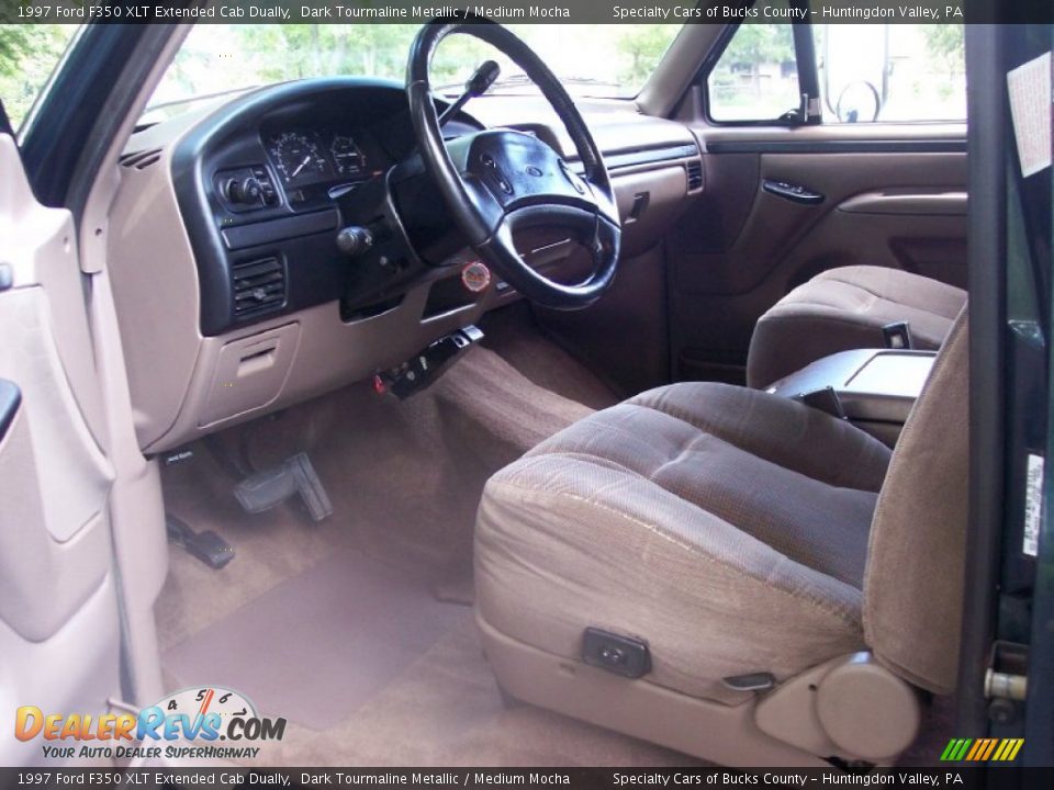 Medium Mocha Interior - 1997 Ford F350 XLT Extended Cab Dually Photo #35