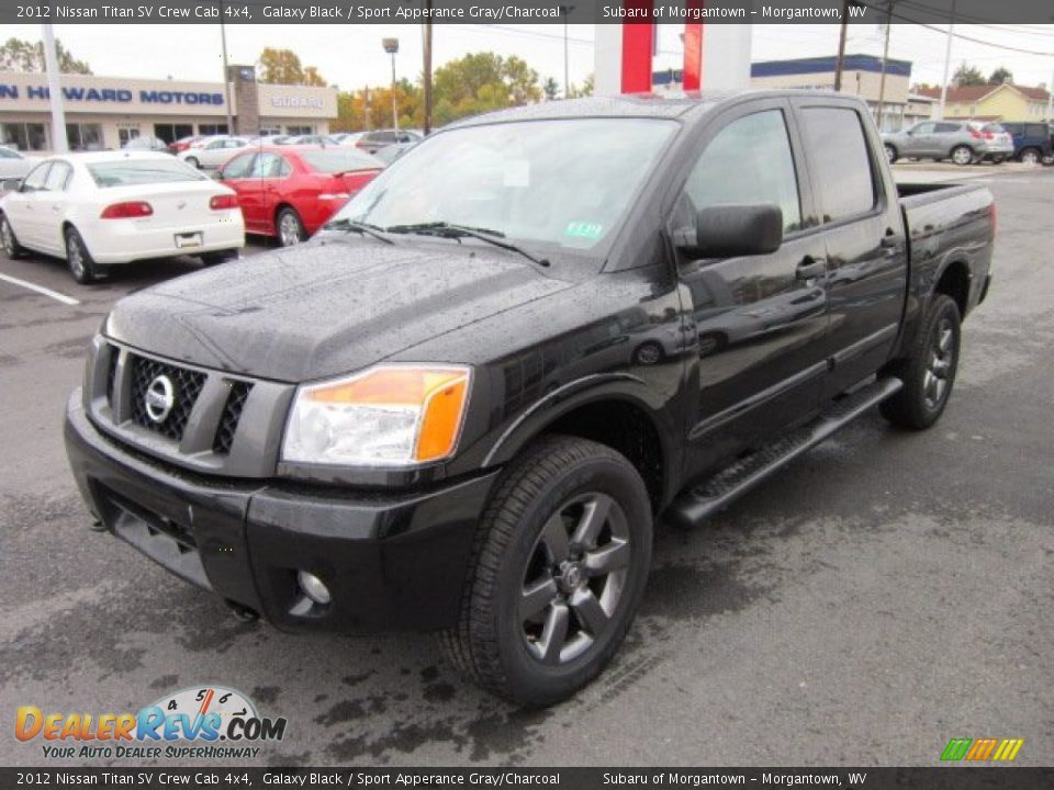 2012 Nissan Titan SV Crew Cab 4x4 Galaxy Black / Sport Apperance Gray/Charcoal Photo #3