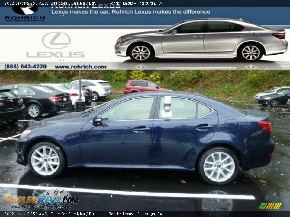 2012 Lexus IS 250 AWD Deep Sea Blue Mica / Ecru Photo #1