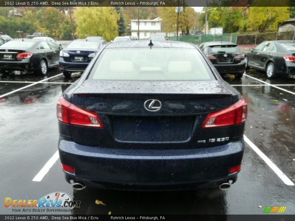 2012 Lexus IS 250 AWD Deep Sea Blue Mica / Ecru Photo #3