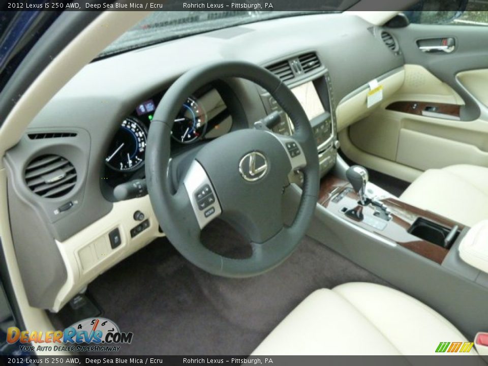 2012 Lexus IS 250 AWD Deep Sea Blue Mica / Ecru Photo #14