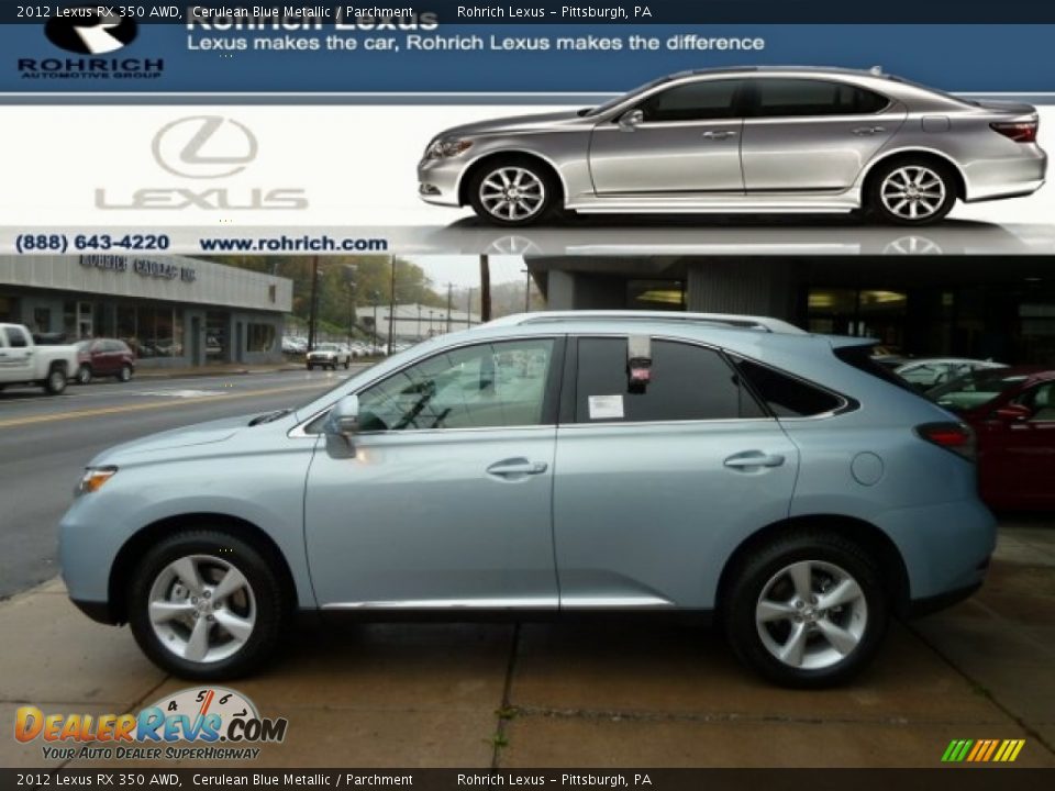 2012 Lexus RX 350 AWD Cerulean Blue Metallic / Parchment Photo #1