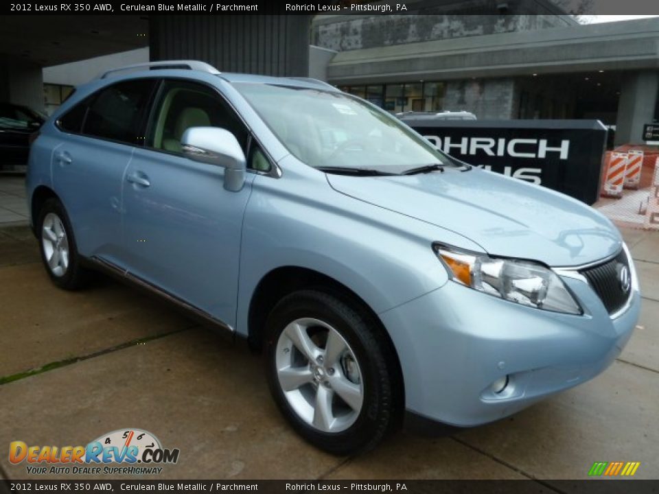 2012 Lexus RX 350 AWD Cerulean Blue Metallic / Parchment Photo #6