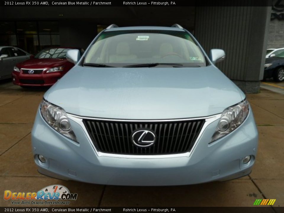 2012 Lexus RX 350 AWD Cerulean Blue Metallic / Parchment Photo #7