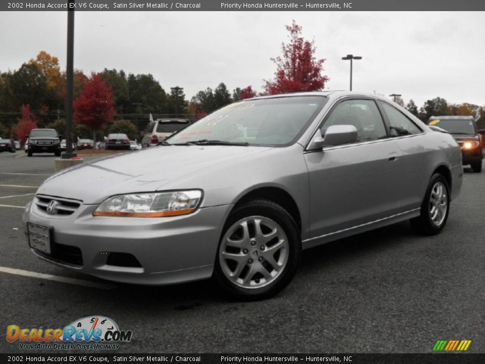 2002 Honda Accord EX V6 Coupe Satin Silver Metallic / Charcoal Photo #1