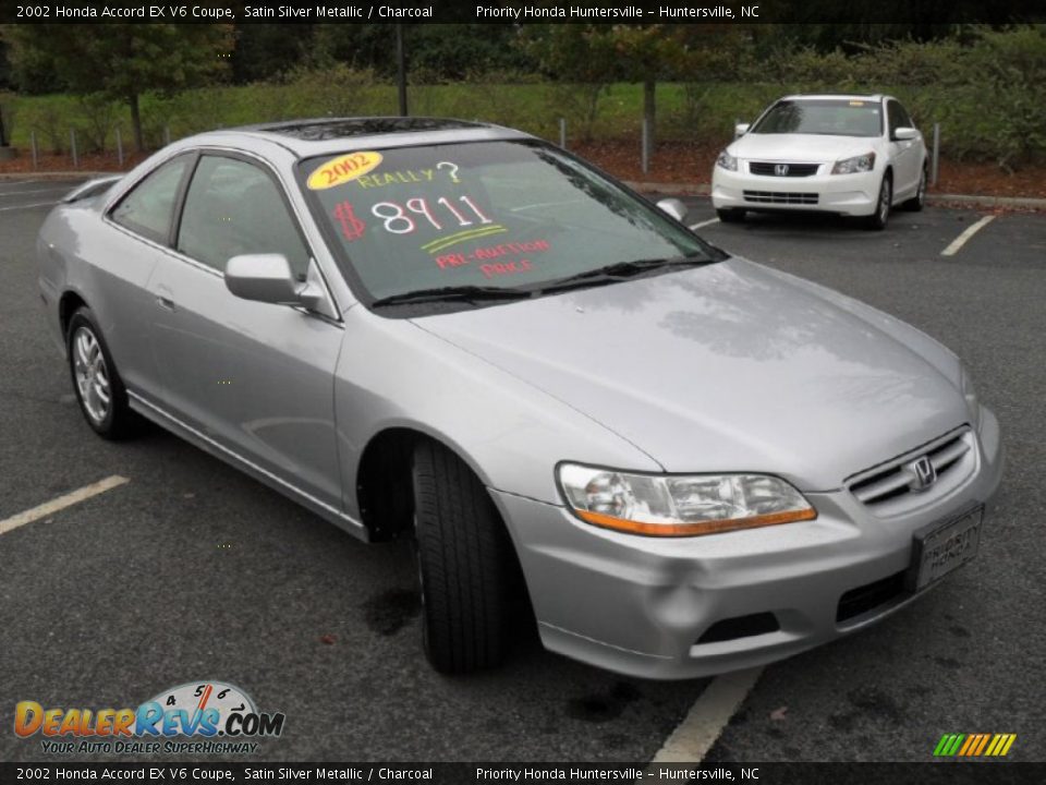 2002 Honda Accord EX V6 Coupe Satin Silver Metallic / Charcoal Photo #5