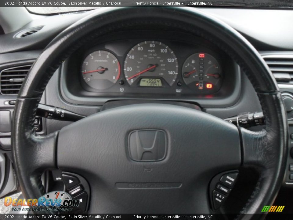 2002 Honda Accord EX V6 Coupe Satin Silver Metallic / Charcoal Photo #11