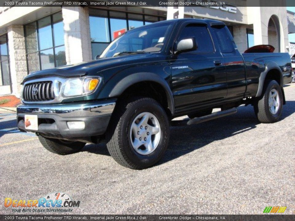 2003 Toyota Tacoma PreRunner TRD Xtracab Imperial Jade Green Mica / Oak Photo #2