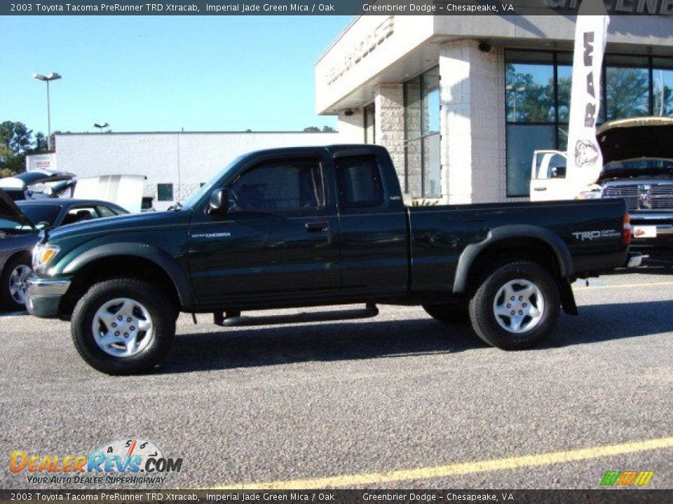 2003 Toyota Tacoma PreRunner TRD Xtracab Imperial Jade Green Mica / Oak Photo #3