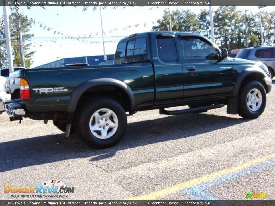 2003 Toyota Tacoma PreRunner TRD Xtracab Imperial Jade Green Mica / Oak Photo #5