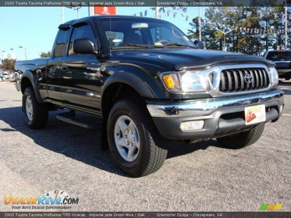 2003 Toyota Tacoma PreRunner TRD Xtracab Imperial Jade Green Mica / Oak Photo #7