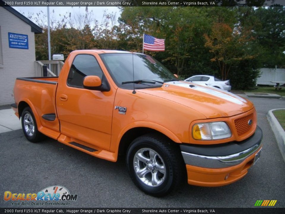 2003 Ford F150 XLT Regular Cab Hugger Orange / Dark Graphite Grey Photo #3