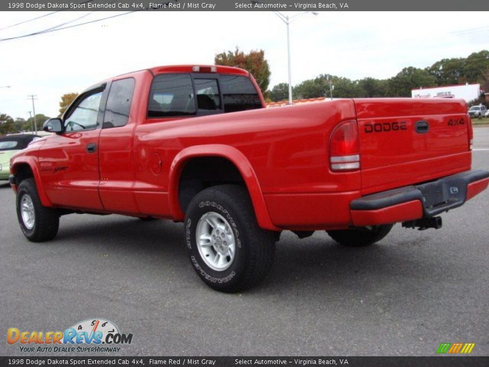 Flame Red 1998 Dodge Dakota Sport Extended Cab 4x4 Photo #4