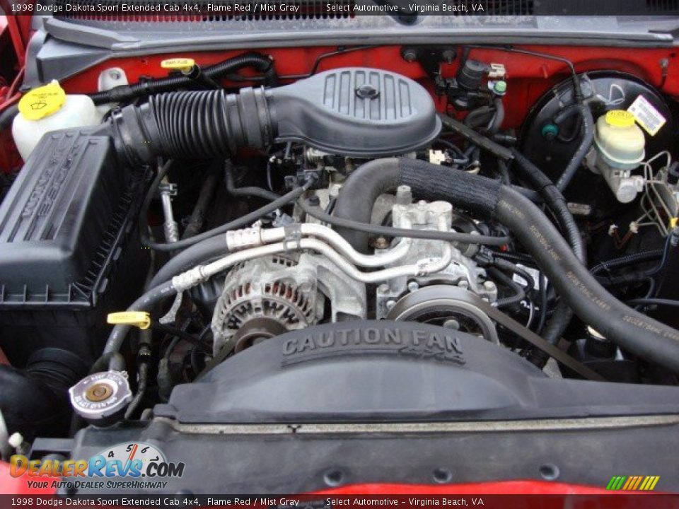 1998 Dodge Dakota Sport Extended Cab 4x4 5.2 Liter OHV 16-Valve V8 Engine Photo #18