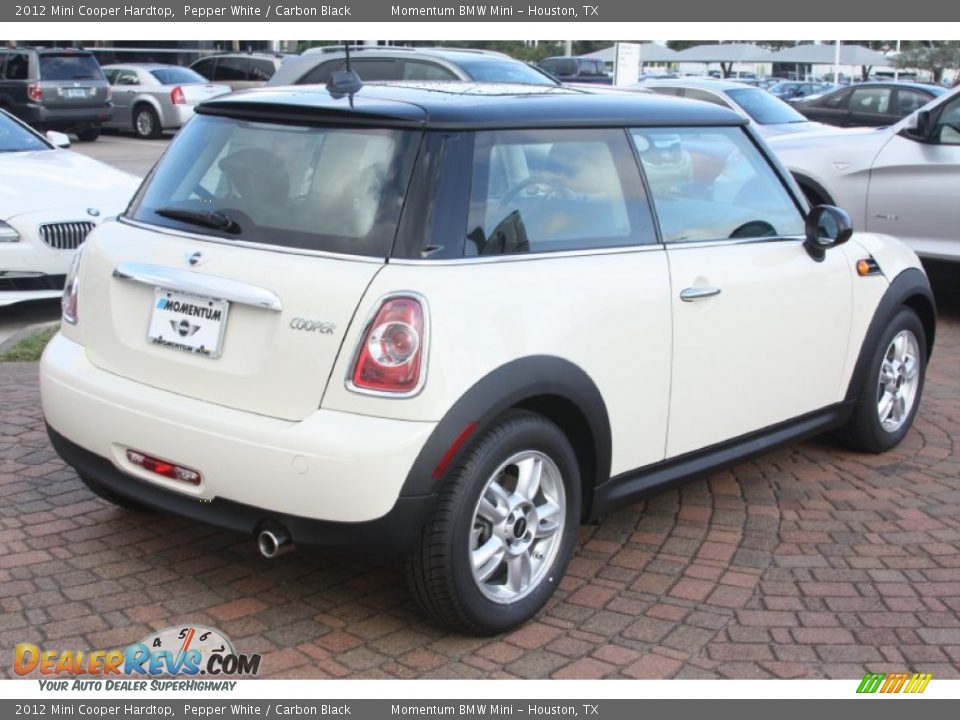 2012 Mini Cooper Hardtop Pepper White / Carbon Black Photo #6