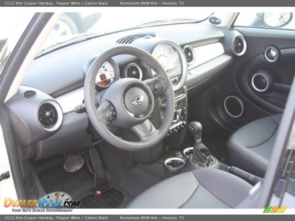 2012 Mini Cooper Hardtop Pepper White / Carbon Black Photo #9