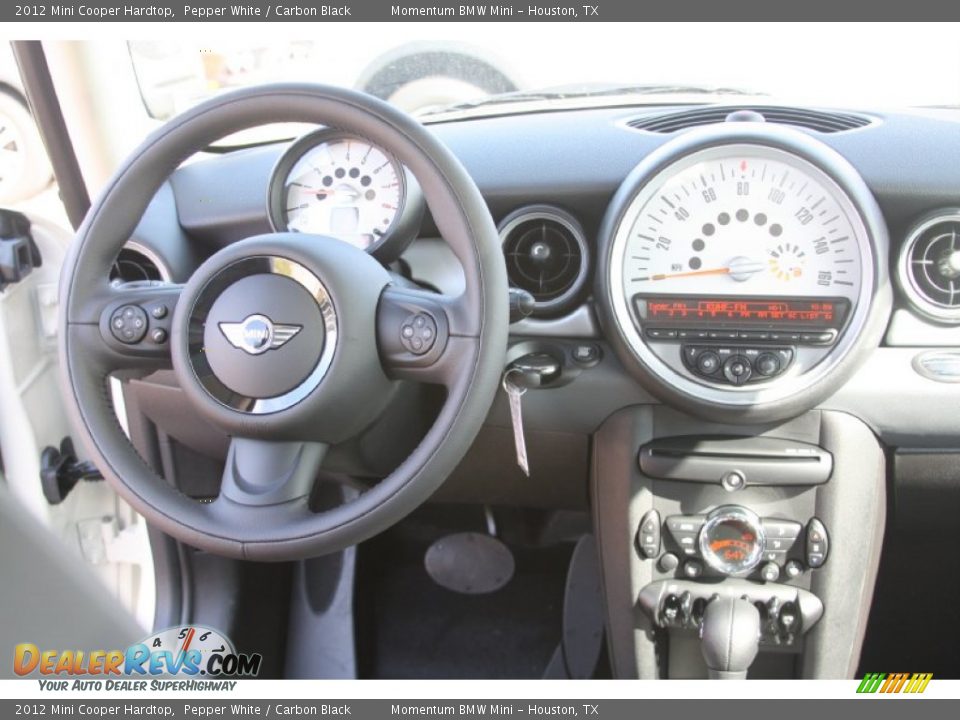 2012 Mini Cooper Hardtop Pepper White / Carbon Black Photo #21