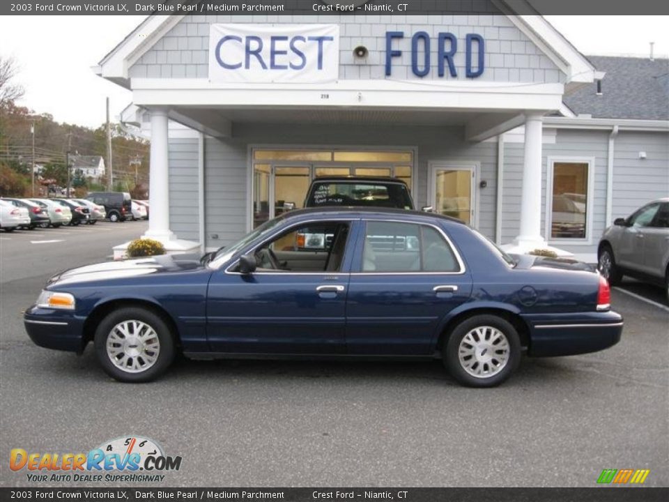 2003 Ford Crown Victoria LX Dark Blue Pearl / Medium Parchment Photo #1