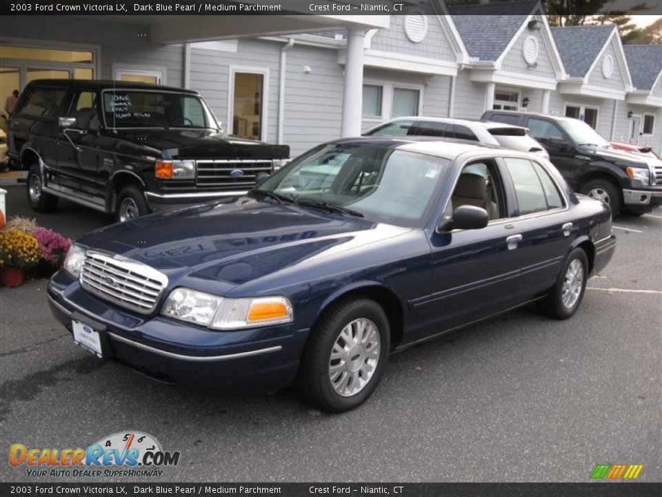 2003 Ford Crown Victoria LX Dark Blue Pearl / Medium Parchment Photo #2