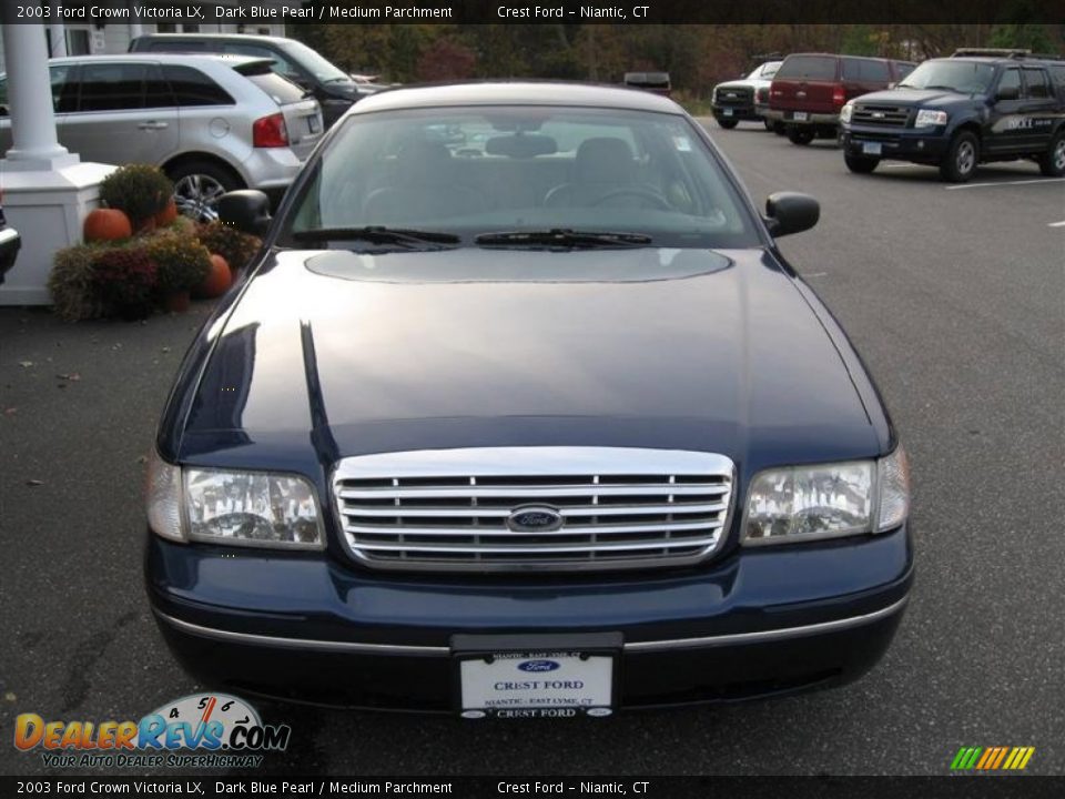 2003 Ford Crown Victoria LX Dark Blue Pearl / Medium Parchment Photo #3