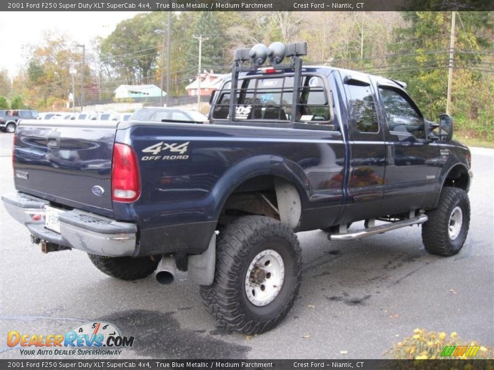 True Blue Metallic 2001 Ford F250 Super Duty XLT SuperCab 4x4 Photo #5