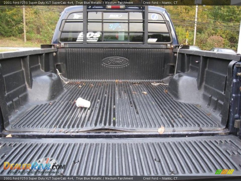 2001 Ford F250 Super Duty XLT SuperCab 4x4 True Blue Metallic / Medium Parchment Photo #9