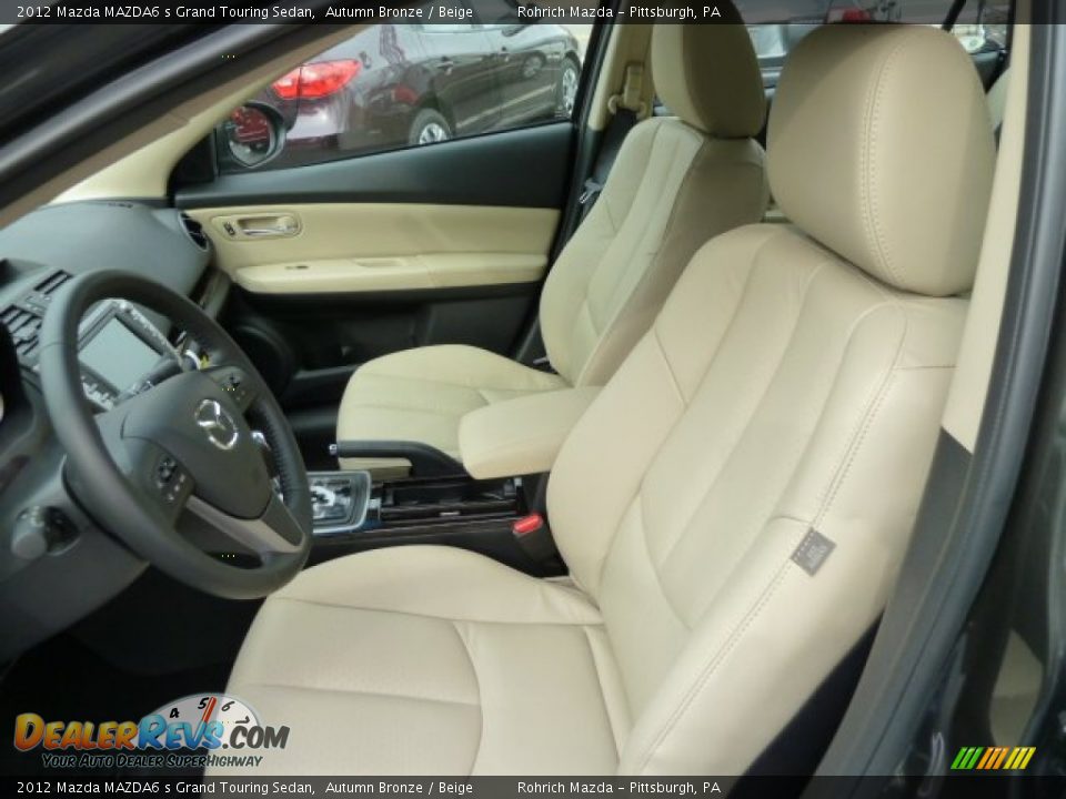 Beige Interior - 2012 Mazda MAZDA6 s Grand Touring Sedan Photo #10