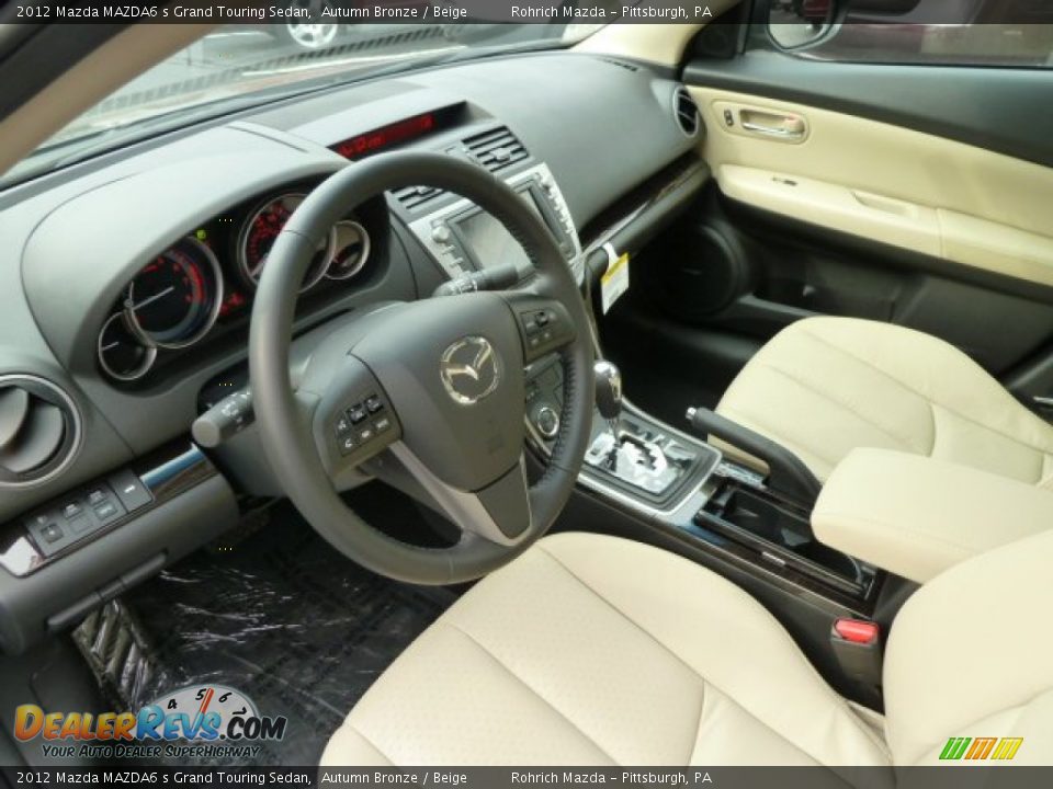 Beige Interior 2012 Mazda Mazda6 S Grand Touring Sedan