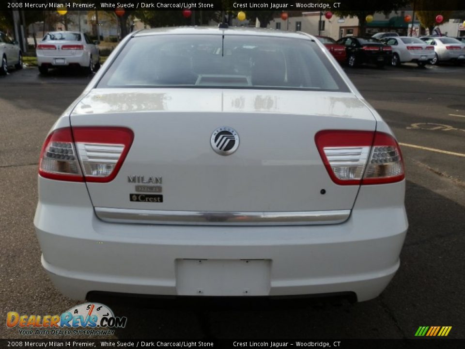 2008 Mercury Milan I4 Premier White Suede / Dark Charcoal/Light Stone Photo #6