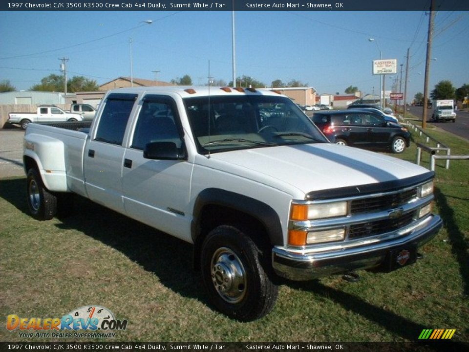 1997 Chevrolet C/K 3500 K3500 Crew Cab 4x4 Dually Summit White / Tan Photo #1