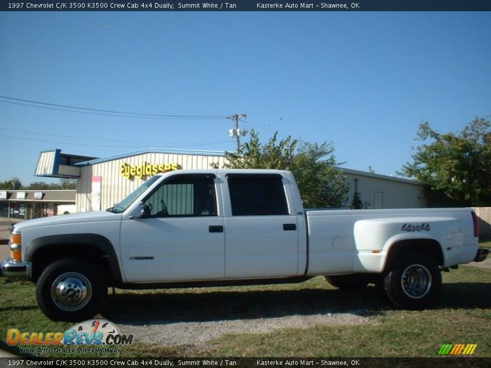 1997 Chevrolet C/K 3500 K3500 Crew Cab 4x4 Dually Summit White / Tan Photo #4