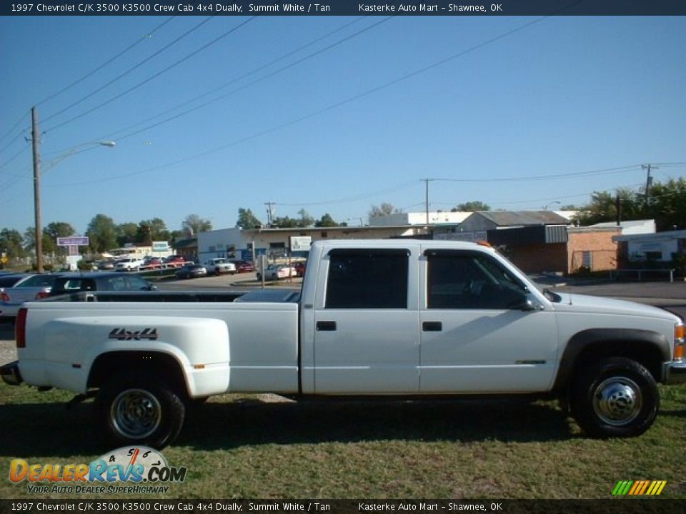 1997 Chevrolet C/K 3500 K3500 Crew Cab 4x4 Dually Summit White / Tan Photo #7