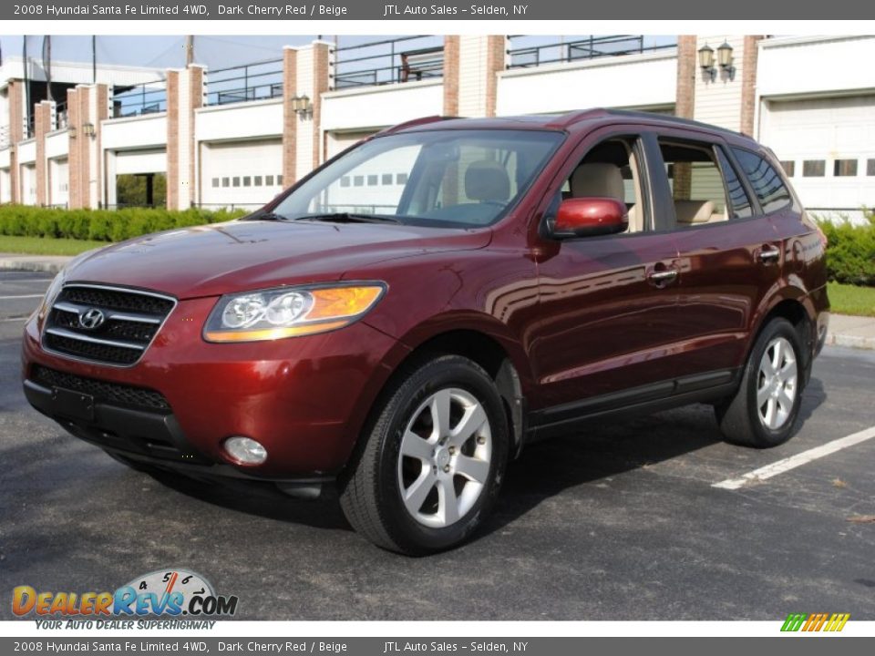 2008 Hyundai Santa Fe Limited 4WD Dark Cherry Red / Beige Photo #1