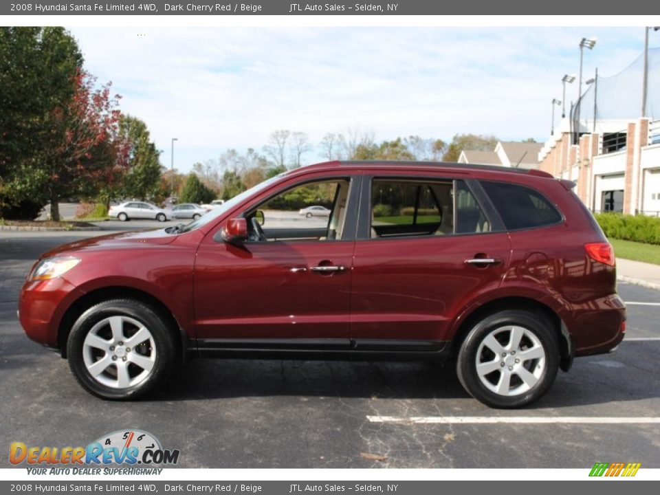 2008 Hyundai Santa Fe Limited 4WD Dark Cherry Red / Beige Photo #3